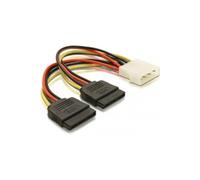 Delock 60102 Câble d'alimentation Molex 4 broches mâle> 2 x SATA 15 broches femelle, 16cm