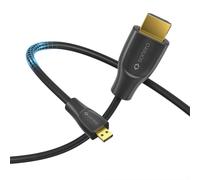 câble Premium High Speed Micro HDMI vers HDMI 4K, fiche Micro HDMI D vers fiche HDMI A, contacts plaqués Or, double blindage, 3.00m