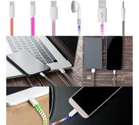 Câble Protecteur/Gaines de câble/Gaine Cable/Protege Cable Animaux/Cable Management/Range Cable Bureau, 9 PCS Protege Cable Chargeur pour Iphone Android Type-C Cable Micro USB Casque Écoute