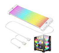 Câble PSU synchronisé, câble de carte mère 24 broches | Éclairage de la bande LED pour GPU - Gestion du câble d'extension Argb, 5V décoratif synchronisé, avec tube de silicone souple diffusé à LED