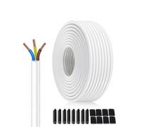 Câble PVC Blanc H05VV-F 3x0,75 pour Appareils Électriques - 30 Mètres Longueur - Fil de Cuivre Multibrins- Tension 300/500V - Bricolage Pro & Maison