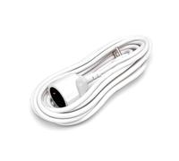Câble rallonge 3G, 1,5, 5 m, Blanc, idéal pour étendre la Connexion électrique et alimenter des appareils en intérieur et en extérieur.