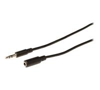 Câble rallonge audio Jack 3,5 mm mâle vers Jack 3,5 mm femelle 3,00 m noir