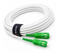 Elfcam - 25m Câble à Fibre Optique pour Orange Livebox, Les Box Red SFR et Bouygues Telecom Bbox, SC/APC vers SC/APC Simplex Monomode OS2 9/125μm LSZH, Blanc