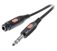Câble rallonge jack 6,3 mm, 5 m SpeaKa Professional SP-7870632 [1x Jack mâle 6.35 mm - 1x Jack femelle 6.35 mm] 5.00 m noir