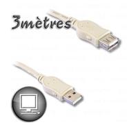 Câble Rallonge USB 2.0 A mâle / A femelle 3m