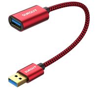 Câble Rallonge USB 3.0, 0,3 m Câble Extension USB 3.0 Mâle A vers Femelle A 5 Gbps Compatible Pour Hub USB, Disque Dur Externe, Clavier, Souris-Rouge