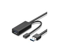Câble Rallonge USB 3.0 Câble Extension USB Mâle vers Femelle avec Amplificateur et Câble Alimentation, 5m