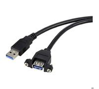 Renkforce Câble USB USB 3.2 Gen1 (USB 3.0) USB-A mâle 1.00 m noir blindage par tresse RF-5720388