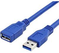 Câble rallonge USB 3.0 Super Speed USB type A mâle femelle haute vitesse 5 Gbps pour imprimante,souris,clavier,Hub,clé USB,manette PS,HDD,ordinateur Bleu 2 mètres