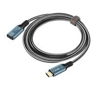 Câble de Rallonge USB-C Charge 100W Vidéo 8K Transfert 20 Gbps 2m Gris et Noir