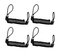 Câble Rappel Serrure Disque 1.2m Acier Câble Rappel Serrure | Acier 304, longueur 1.2m, rétractable à 8cm, idéal pour alarme disque, mat(Black Reminder rope*4)