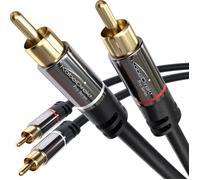 Câble RCA 5m, câble audio stéréo 2 x 2 Cinch particulièrement résistant et d'une qualité sonore brillante (coaxial RCA/HiFi