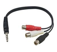 Câble RCA Câble adaptateur vidéo prise mâle jack 3,5 mm 3 RCA femelle, Adaptateur pour AV, audio, vidéo, TV LCD, HDTV, 18 cm