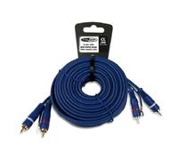 Câble RCA - CALIBER - CL195 - 5m - Connecteurs Mâles Plaqués Or - Bleu