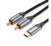 Câble Rca De Type C Vers 2 Rca, Câble Audio De Type C Vers Double Câble Rca, Câble Adaptateur Usb-C Vers Jack Audio Pour Téléphone, Amplificateur, Home Cinéma, Enceinte, Hdtv Etc. -3M