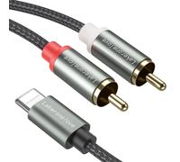 Câble RCA Jack Audio Stéréo Lightening Mâle a 2RCA Mâle Compatible avec Amplificateur Autoradio Chaîne HiFi Smartphone Barre de Son Home Cinéma TV