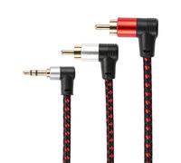 Câble RCA mâle à 2 RCA mâle à 90 degrés à Angle droit, cordon séparateur Audio stéréo AUX Y pour amplificateur DJ de 1m/2m 3.5mm