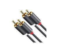 Câble RCA Mâle vers Mâle, Cinch Plaqué Or (2 M)