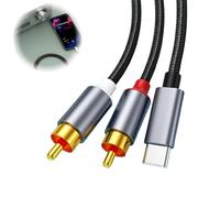 Câble RCA pour Jack RCA, Câble Jack USB C vers 2RCA, Adaptateur Audio Stéréo Type C Mâle vers 2RCA Mâle, Auxiliaire Subwoofer pour Téléphone Huawei, Amplificateur, Home Cinéma Enceinte, HDTV etc.