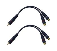 Câble RCA Répartiteur Audio Adaptateur Câble Y Cinch,RCA Double, Cable RCA Jack Mâle,Cable Audio RCA,1 Mâle à 2 Femelle RCA Câble,Raccord RCA Femelle Femelle,Câbles RCA(RCA Y Câble, 2pack, Bleu)