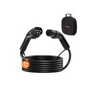 VEVOR Câble Recharge Voiture Électrique Type 2, 16 A, 7 m, 11 kW, Câble de Charge compatible avec Chargeurs de Véhicules Électriques de Type 2, Triphasé CA 480 V, 50 Hz, IP65, avec Sac de Transport