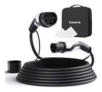 tomons Cable Recharge Voiture Electrique Type 2, 22KW 32A Triphasé 5M, Cable Type 2 Fait avec Modèles S/X/Y/3, ID.3, ID.4, E-Tron, Zoe, Kona, I3, avec CE/TUV