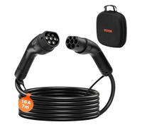 VEVOR Câble Recharge Voiture Électrique Type 2, 16 A, 7 m, 11 kW, Câble de Charge compatible avec Chargeurs de Véhicules Électriques de Type 2, Triphasé CA 480 V, 50 Hz, IP65, avec Sac de Transport
