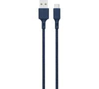 Câble Recyclable en coton USB A/micro USB 2m Bleu Just Green