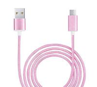 Câble Renforcé Micro USB pour Wiko Power U10 Câble USB Tressé Nylon 1 Mètre Câble Charge/Synchro Rapide-Transfert de données - Rose