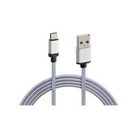 Câble Renforcé Pour Samsung Huawei Micro-USB Gris 1 Mètre Antitraction