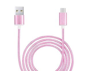 Câble Renforcé Type C pour Honor X7a 5G Câble USB-TypeC Tressé Nylon 1 Mètre Câble Charge/Synchro Rapide-Transfert de données - Rose