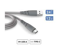 Force Power Câble USB Ultra-renforcé USB-A/USB-C 1,2m 3A 100% plastique recyclé Garanti à vie Gris