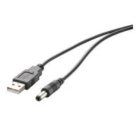 Câble Renkforce [1x USB 2. 0 mâle type A -1x DC mâle 3. 5 mm] 1 m noir contacts dorés, certifié UL