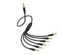 Câble répartiteur 1 à 6 pour casque audio TRS 3,5 mm | Le câble de partage audio en PVC connecte jusqu'à six écouteurs à des ordinateurs portables et des PC.