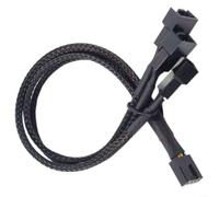 Câble répartiteur 4 broches pour ventilateur PWM 26 cm, 1 à 1/2/3/4 canaux avec manchon en peau de serpent pour refroidissement de boîtier CPU (1 en 3)