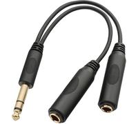 Câble répartiteur 6,35mm TRS stéréo mâle vers double TRS femelle 6,35mm