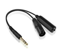 Câble répartiteur 6,35mm TRS stéréo mâle vers TRS femelle 6,35mm + 3pin xlr mâle équilibré micro câble adaptateur pour haut-parleur condensateur micro guitare mélangeur amp-15cm