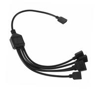 Câble Répartiteur Argb 4 Broches 12v à 5 Voies Abs Noir | Rallonge de Synchronisation pour Contrôleur Led, Connexion 1 vers 5, Gaine Renforcée