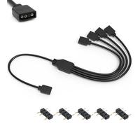 Câble répartiteur ARGB 5 V 3 broches adressable RVB avec connecteur 3 broches pour châssis d'ordinateur, câble 1 à 4 ARGB, câble d'extension 1 à 4 ARGB, 30 cm, lot de 2 (1 à 4 câbles répartiteurs)