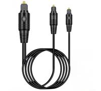 Câble répartiteur audio numérique optique 1 mâle vers 2 sorties mâles | Pour Toslink fibre optique adaptateur Y pour home cinéma pour PS4, pour Xbox pour lecteurs et barres de son (1,5 mètre)