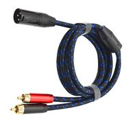 Câble répartiteur blindé 3 broches XLR vers 2RCA pour systèmes de son en direct et home cinéma 1 m 2 m