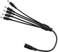 Câble répartiteur CC 5,5 mm X 2,1 mm,1 Adaptateur répartiteur CC Femelle à 5 mâles Câble d'extension d'alimentation CC 12 V pour Caméra de sécurité CCTV 0,7m (1 à 5 Voies)