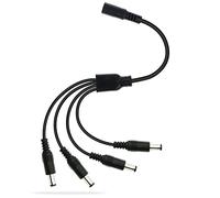 Câble répartiteur CC GINTOOYUN 1 Femelle à 4 mâles 5,5 mm x 2,1 mm, Adaptateur répartiteur de câble d'extension d'alimentation CC 12 V pour caméra de sécurité CCTV,etc.0,7m (1 à 4 Voies)
