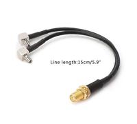 Cable repartiteur combine SMA femelle type Y vers 2 fiches males TS9 RG174 15c