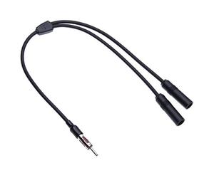 Câble Répartiteur D'antenne DIN Double Femelle Universel Antenne De Véhicule Prise Femelle/Mâle DIN Adaptateur pour Autoradio en Y | Convertisseur De Diversité Stéréo pour Voiture FM AM