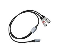 Câble répartiteur de câble audio mâle de type C vers double XLRS pour amplificateurs mélangeurs avec puce DAC 32 bits/384 kHz et blindage tressé, câble de carte son double XLR professionnel