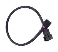 Câble répartiteur de ventilateur PWM, adaptateur d'extension de ventilateur PC à 4 broches pour contrôle de la température, hub multi-ventilateur 1 à 1/2/3/4 canaux avec manchon en peau de serpent