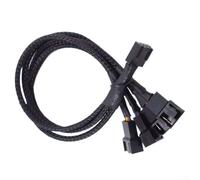 Câble répartiteur de ventilateur PWM, adaptateur d'extension de ventilateur PC à 4 broches pour contrôle de la température, hub multi-ventilateur 1 à 1/2/3/4 canaux avec manchon en peau de serpent