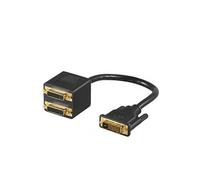 CABLE REPARTITEUR DVI-D Mâle vers 2 x DVI-D Femelle PLAQUE OR